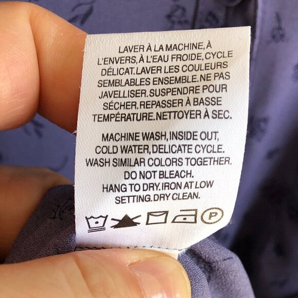 Reitmans Blouse Button Down Office Casual Roll-Up Sleeves Floral Purple Large - Picture 7 of 14